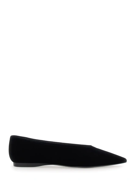 Balerini Black Ballet Shoes with Pointed Toe in Ecosuede for Women