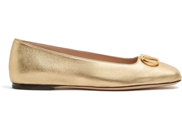 Balerini VLogo Signature laminated leather Ballerinas