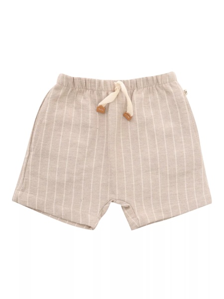 Beige pinstripe Bermuda shorts
