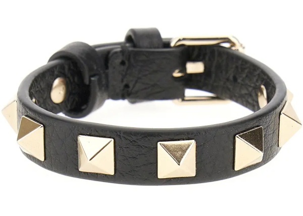 Bijuterii 'Rockstud' leather bracelet