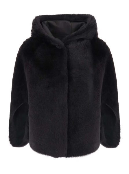 Blanuri brown Shearling jacket with hood and hidden front closure in shearling for women
