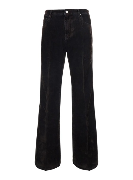 Blugi Brown Jeans with Logo Patch on the Back in Denim for Men