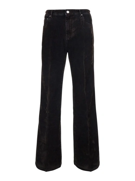 Blugi Brown Jeans with Logo Patch on the Back in Denim for Men