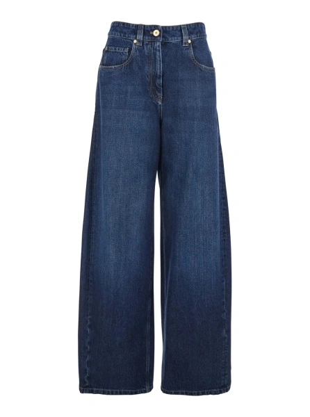 Blugi Brunello Cucinelli albastri din denim