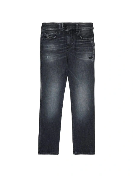 Blugi Diesel negri din bumbac si spandex/elastan
