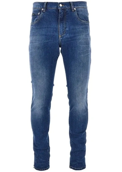 Blugi Dolce & Gabbana albastri din denim