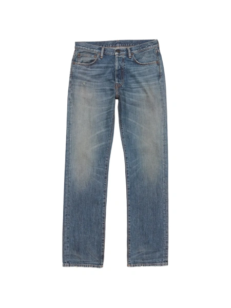 Blugi drepti Acne Studios albastri din bumbac organic
