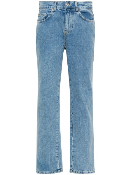 Blugi drepti MOSCHINO JEANS albastri din bumbac