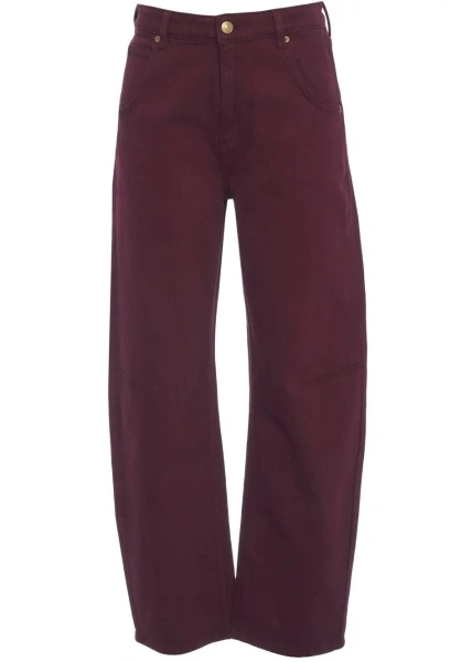Blugi drepti Seventy & Mochi rosii din denim