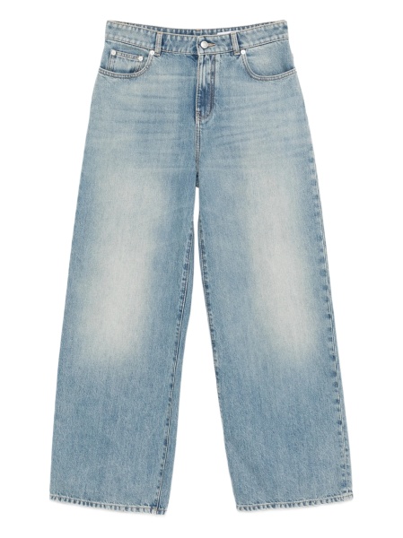 Blugi evazati Alexander McQueen albastri din bumbac