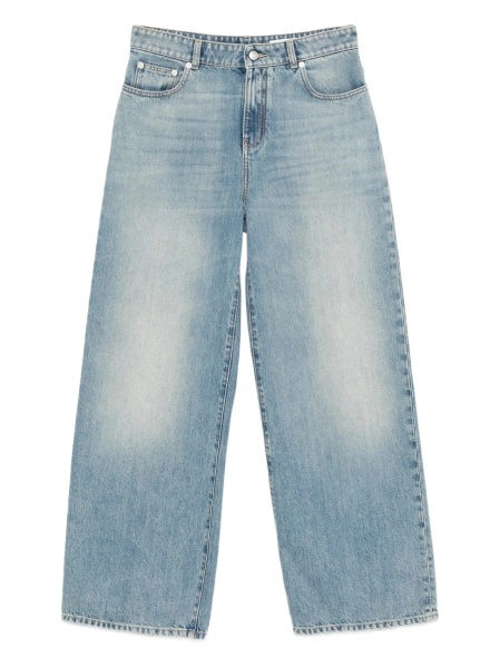 Blugi evazati Alexander McQueen albastri din bumbac