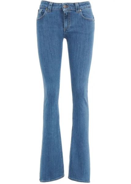 Blugi evazati Dondup albastri din denim