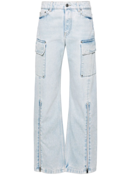 Blugi evazati Stella McCartney albastri din bumbac