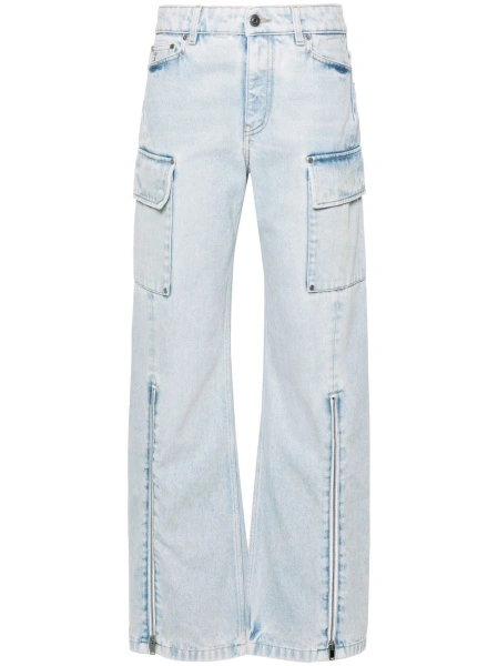 Blugi evazati Stella McCartney albastri din bumbac