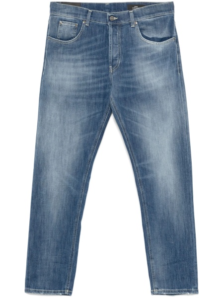 Blugi slim fit Dondup albastri din bumbac si multiester