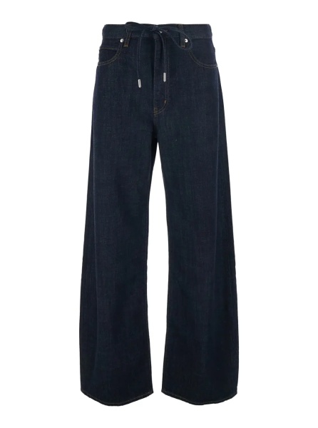 Blugi 'The Off-Duty Drawstring Bow' Blue Jeans with Drawstring Waist and Wide Leg in Denim for Women