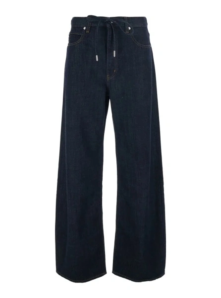 Blugi 'The Off-Duty Drawstring Bow' Blue Jeans with Drawstring Waist and Wide Leg in Denim for Women