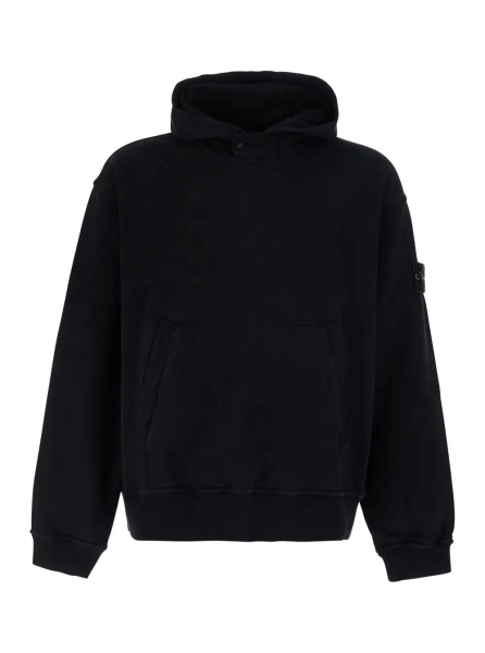 Bluza de trening Stone Island neagra din bumbac
