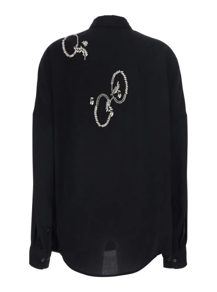 Bluza Dries Van Noten neagra din vascoza