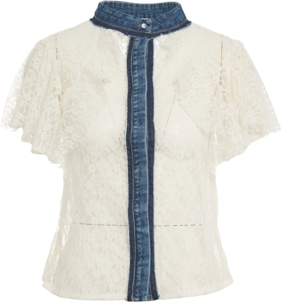 Bluza Lace blouse with denim details