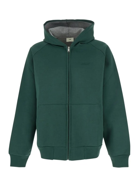 Bluza trening Green Hoodie with Dropped Shoulders in Neoprene Man