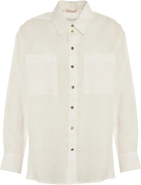 Bluze Ramie blouse Liu Jo White Ramie blouse
