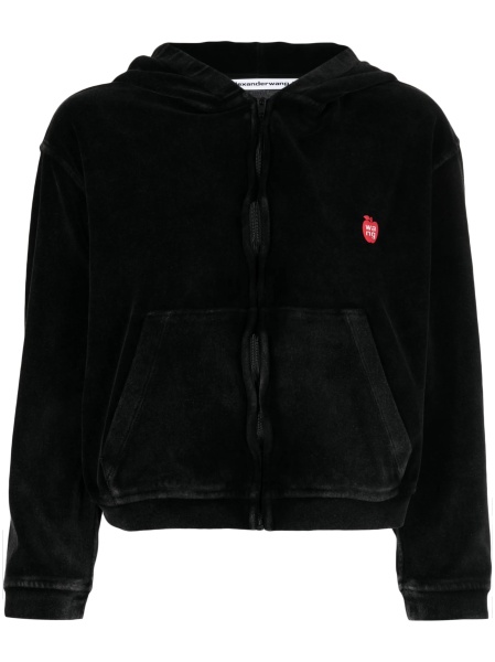 Bomber jacket Alexander Wang neagra din polyester si bumbac