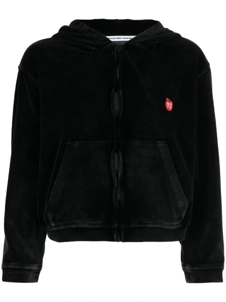 Bomber jacket Alexander Wang neagra din polyester si bumbac