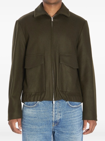 Bomber jacket BARENA verde din lana si poliamida