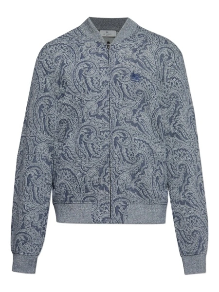 Bomber jacket ETRO albastra din vascoza si poliamida