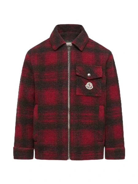 Bomber jacket Moncler rosie din polyester si lana