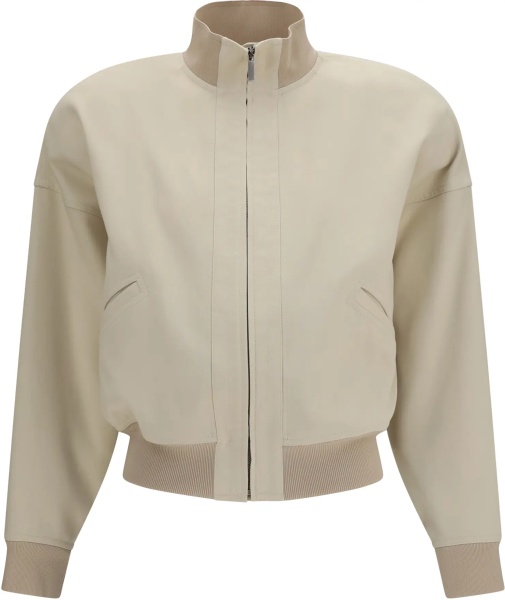 Bomber Zip Bomber Jacket in silk poplin