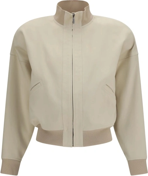 Bomber Zip Bomber Jacket in silk poplin