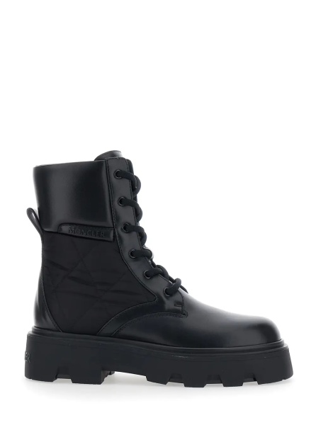 Botine 'Aurea' Black Ankle Boots with Slip-On Design and Logo lettering on the Side in Leather for Women
