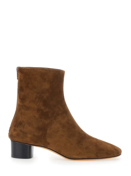 Botine 'Carole' Brown Ankle Boots with Medium Block Heel in Suede for Women