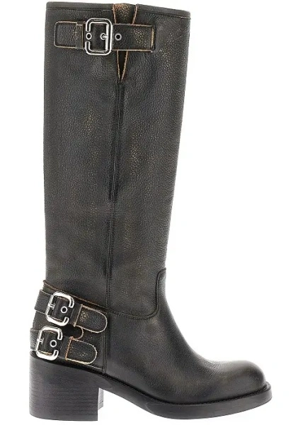 Botine Chloe negre din piele 'Dakota'