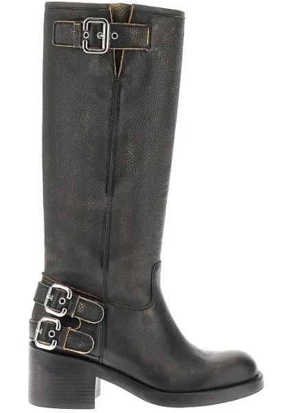 Botine 'Dakota' grained leather boots
