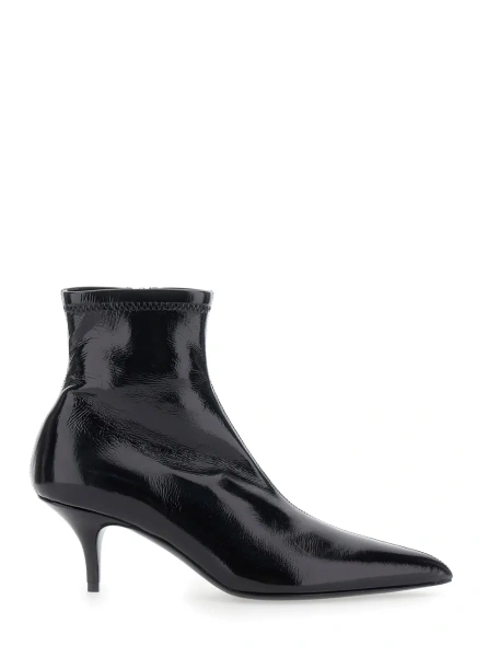 Botine Fitted Boot 60 Ankle Boots with Black Leather Heel for Women