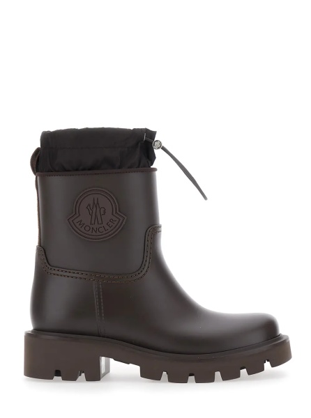 Botine 'Kickstream' Brown Rain Boots with Logo on the Side and Drawstring Closure in PVC for Women