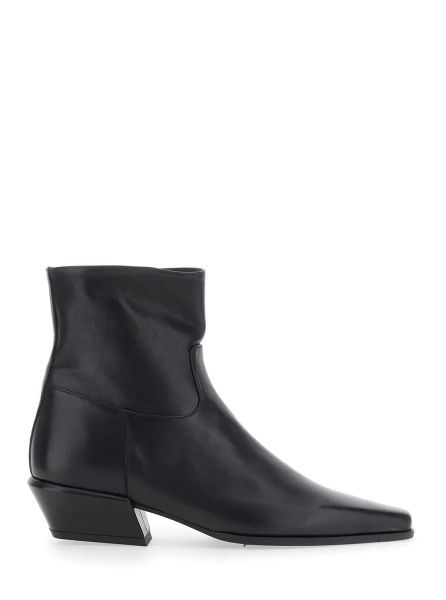 Botine 'MARISA' black ankle Boots with pointed design in leather for women