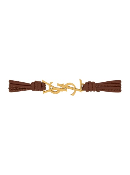 Bratari Bracelet with Cassandre in the center and Clasp Closure in Nappa Leather and Gold Metal for Women