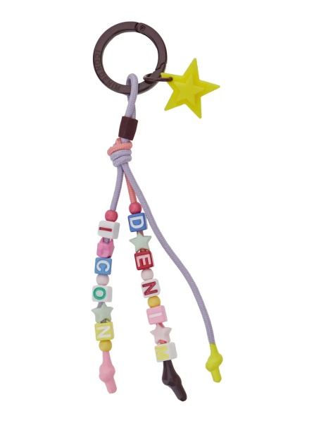 Brelocuri 'Cyrus' Multicolor Keyring with Star Charm and Pendant Beaded Charms in Acetate Man