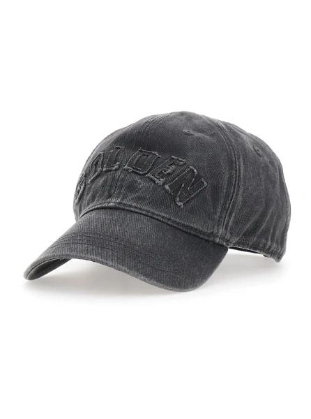 Caciula Hat JOURNEY with golden patch and gray cotton unisex