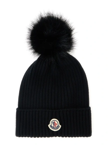Caciula Moncler neagra din lana