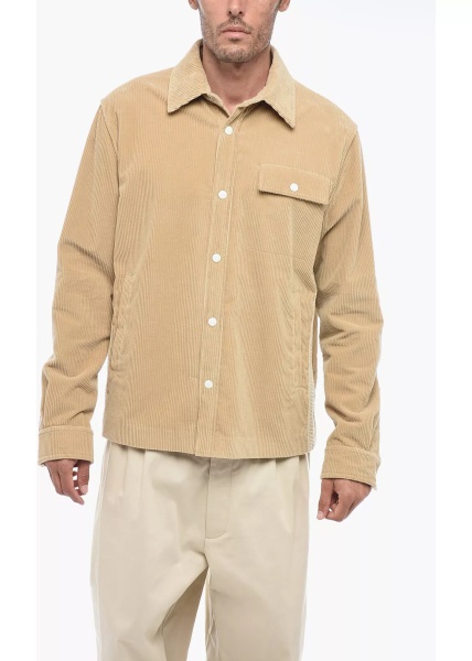 Camasa casual Corduroy Tape Overshirt With Contrasting Bands*