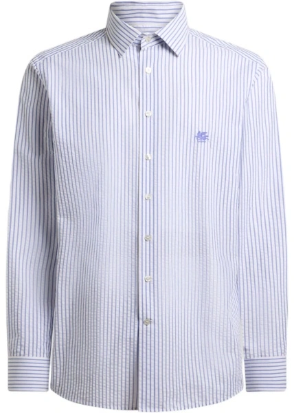 Camasa casual Striped cotton Shirt with an embroidered Pegaso logo on the chest