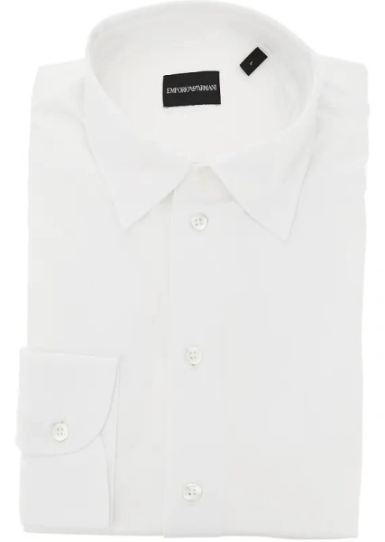 Camasa Emporio Armani alba din jerse