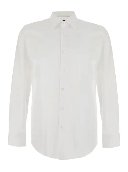 Camasa Hugo Boss alba din bumbac