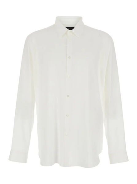 Camasa 'Narcissist' White Shirt with Classic Collar and Button Cuffs in Silk for Men