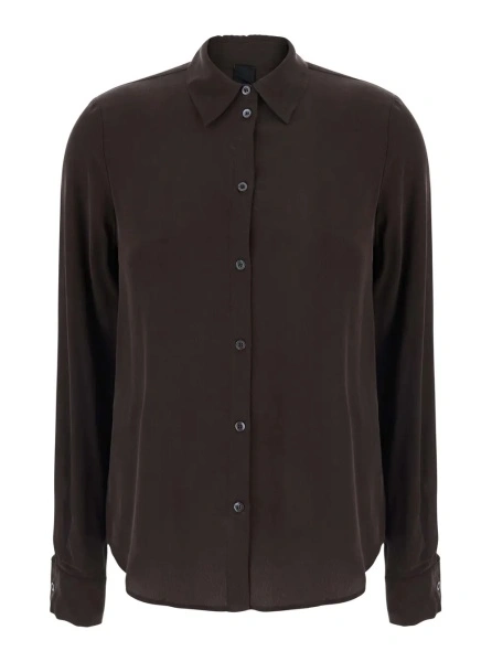 Camasa Pinko maro din crepe de Chine